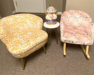 SOLD Sweet Little Childrens Chair $30 , Rocker  $35 both in good condition