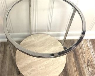 Pair Metal Round Tables   17 x 24" Tall      Like New   $85 each 