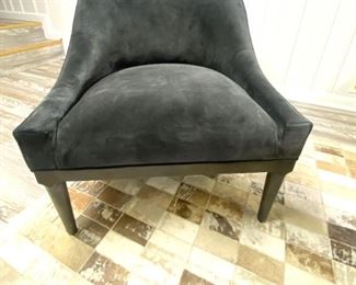 Upholstered accent chair, velvet retail $549 offered for $225 each, sold in pairs (2). there are 2 pairs.