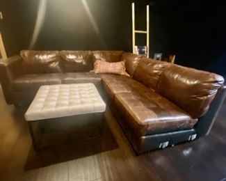 Sold Large Leather Couch has a Lounge piece not shown  