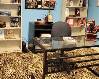 Office, desk, book shelves, 