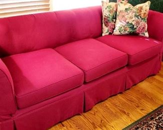 Red, slipcover sofa