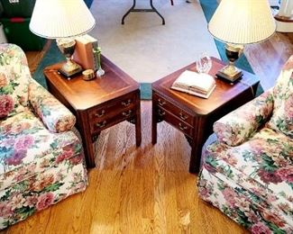Slipcovers, arm chairs, Lane , End Tables 