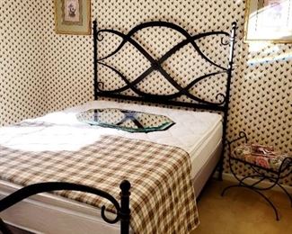 Wrought Iron bed frame. Queen mattress 