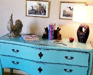 Vintage gree colored side board 