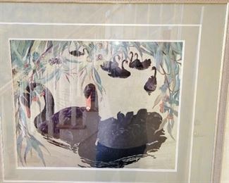 Art, wall decor, black swans 