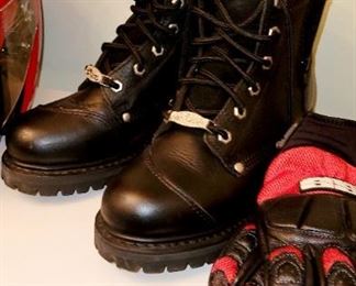 Motorcycle Boots, size 8.5, motorcycle gloves