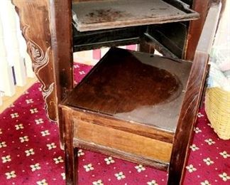 Asian, Inspired desk, chair slides in and out  to make table. 