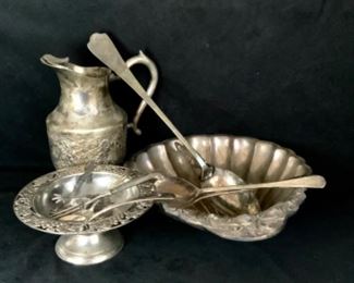 Silver plate antique serving ware