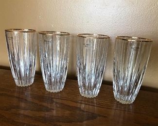 $10.00 Vintage Mikasa Golden Tiara Highball Glasses Set of 4 New with stickers and tag on bottom of glass $10.00 for the set.