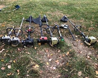 2 Ryobi 2-Cycle Weed Whips w/attachments $50  lot      Craftsman 2 cycle Weed Whip $40                                                                    Homelite 2 cycle Weed Whip $25                                                                         Two Ryobi 4 Cycle Weed Whips - $60 lot                                                                       