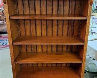 Much, much antique and modern furniture and related pieces. Golden oak adjustable shelf bookcase