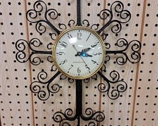 Mid Century items. G.E. wall clock