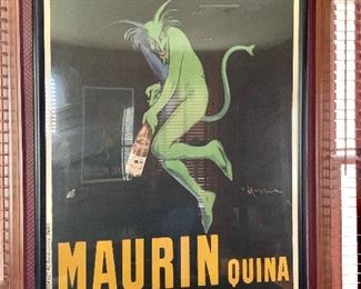 MAURIN QUINA Green Devil French Liquor Absinthe Poster