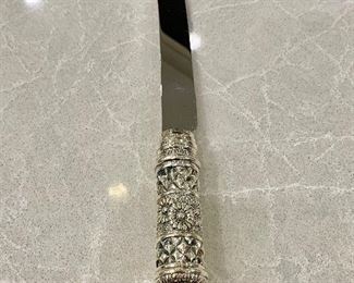 Fish knife with silver handle