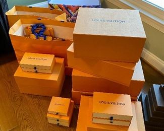 Louis Vuitton boxes and bags