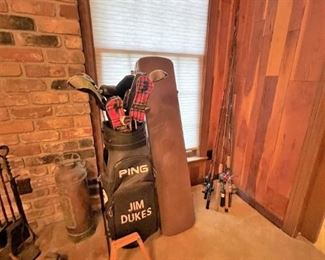 GOLF CLUBS AND FISHING POLES