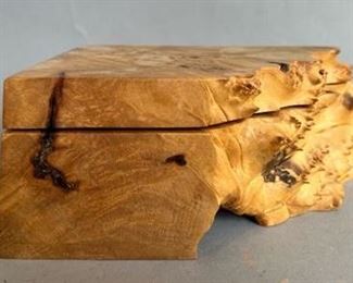 Signed Michael Elkan American (1942 - 2014) Birdseye Maple Burlwood Box