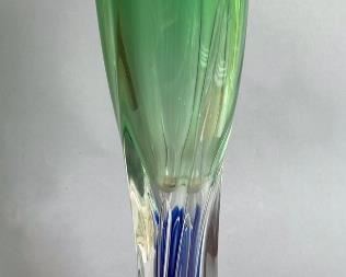 Adam Jablonski Signed Blue and Green Art Class Vase