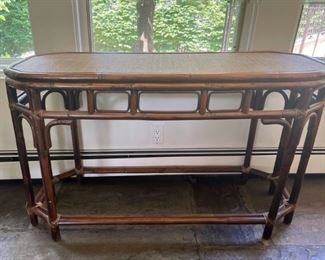 Mid Century Modern Bamboo Console Table