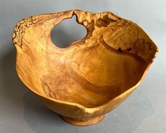 Signed Don Albrecht Alaska White Birch Wood Bowl