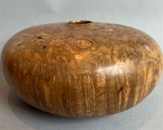 Signed Wads 1994 Lathe Turned Black Walnut Vase