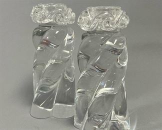 Pair of Vintage Baccarat Crystal “Aladdin” Candle Holders 
