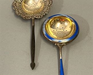 Vintage Sterling Silver Tea Strainers 