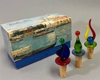 Vintage Handblown Venetian Glass Bottle Stoppers 
