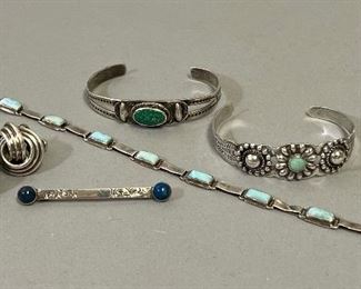 Selection of Sterling Silver and Coin Silver Jewelry 