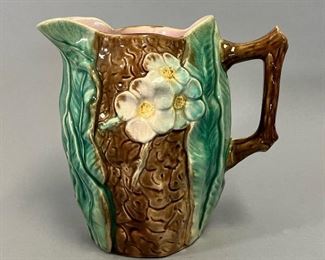 Vintage English Majolica Rustic Jug 