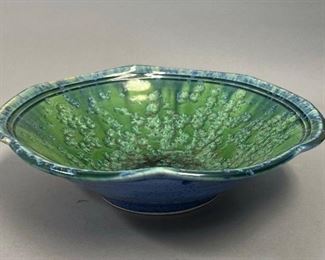 Edgecomb Potters Signed Maine Art Pottery Crystalline Glaze Round Bowl