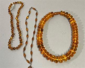 Vintage Baltic Amber Necklaces 