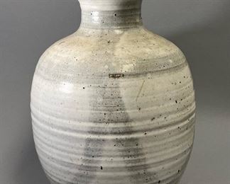 Monumental Mid Century Modern Pottery Vase Signed Marshall