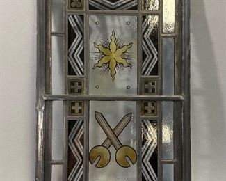 Vintage Arts and Crafts Style Stained Glass Window