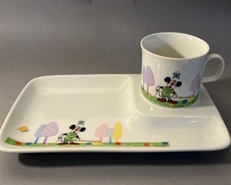 Walt Disney “Mickey Mouse” Childs Snack Plate and Cup