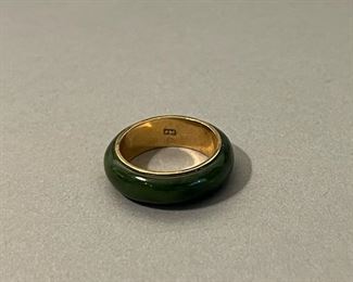 Jade and 14K Gold Ring 