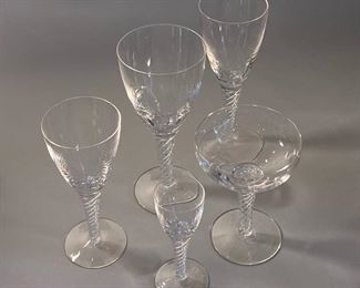 Vintage Stuart Crystal “lona Air Twist” Glasses, 6 of each 