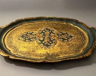 Vintage Italian Florentine Gilded Wood Tray