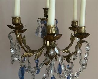 Pair of Gilded Metal Wall Scones