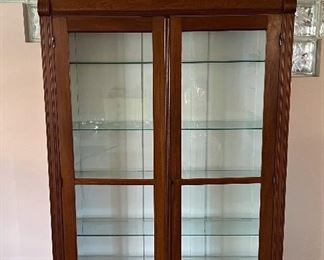 Antique Eastlake Double Door Vitrine Cabinet 