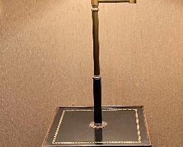 Mid Century Modern Leather Top Floor Lamp Table