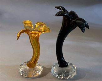 Vintage Murano Handblown Flower Vases
