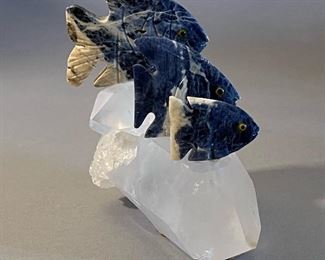 Sodalite Tropical Fish Crystal Sculpture 