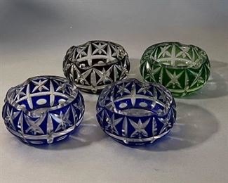 Vintage Cut Crystal Individual Ashtrays