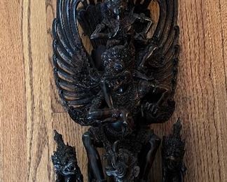 Indonesian Hand-Carved Wood Figure of Garuda by Ida Bagus and Son Tilem