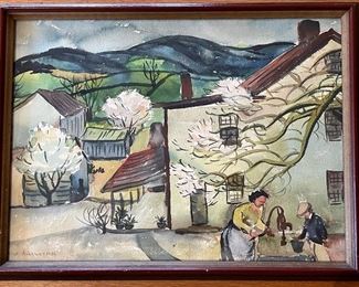 Vintage Watercolor Signed Alice Acheson, Dated 1986