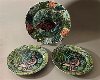 Dorrit von Fieandt, Ceramic Plates 'Hubertus', Pro Arte 1994, Arabia Finland