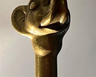 Vintage “GOP” Grand Old Party “Republican” Elephant Brass Head Walking Stick by Bridges 