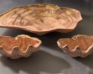 Hollywood Regency Giant Clam Porcelain Shell 